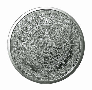 * Mexico a стерео ka* календарь серебряный раунд серебряная монета 1 унция 