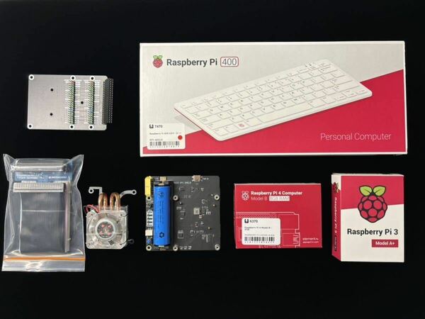 Raspberry Pi 4B-RAM8GB + 18650UPS ,3A+ ,400US Keyboard, Zero2W 【美品新品まとめ売り】