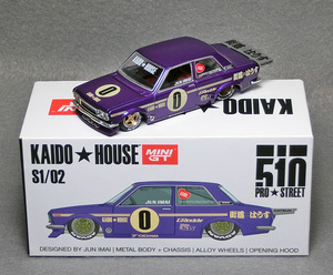 1/64スケール　ダットサン 510　プロストリート OG（パープル）　*MINI GT製　*品番KHMG002　　*03