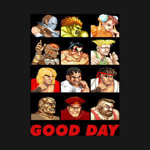 【Tシャツ】　『GOOD DAY』　STREET FIGHTER　ストⅡ　スーパーファミコン　S／M／L／XL