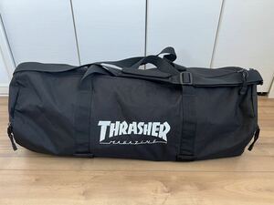 ☆ 送料無料 ☆ 美品 THRASHER スラッシャー 大容量 ボストンバッグ スケボー装着可 ☆ ダッフルバッグ ドラムバッグ ☆ 横ノリ スケーター