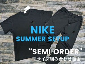  size selection free Nike thick stretch knitted original top and bottom setup inspection T-shirt jogger pants @15180 jpy S/M/L/XL/2XL/XXL black / black 