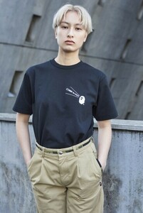 ■激レア■エイプ × コムデギャルソン限定Tシャツ-吹き出し調Wロゴ-■Lサイズ■黒■新品タグ付■国内正規品■COMME DES GARONS APE