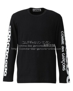 ■激レア■コムデギャルソンCDGエアラインロゴ・ロングスリーブTシャツ（長袖・アームロゴ）■XL■黒■新品タグ付■国内直営店正規品