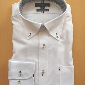 TAKA‐Q　Yシャツ　ワイシャツ白　メンズ 　サイズ L-86ビジネスシャツ　長袖 ノーアイロン 形態安定