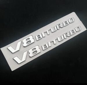 【送料無料】メルセデスベンツ AMG サイドエンブレム V8BITURBO メッキ