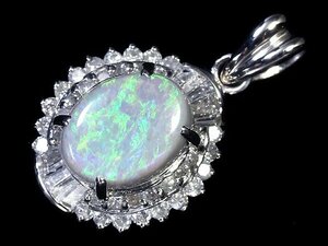 VU11662T【1円～】新品【RK宝石】≪opal≫ 上質ブラックオパール 大粒1.65ct! 極上ダイヤモンド 0.51ct Pt900 高級ペンダントヘッド ダイヤ