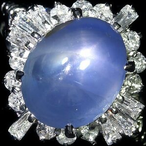 OU11659T【1円～】新品【RK宝石】≪Star Sapphire≫ 上質非加熱スターサファイア 大粒4.36ct 極上ダイヤモンド Pt900 高級リング ダイヤの画像1