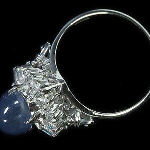 OU11659T【1円～】新品【RK宝石】≪Star Sapphire≫ 上質非加熱スターサファイア 大粒4.36ct 極上ダイヤモンド Pt900 高級リング ダイヤの画像5