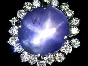 IW9759SS【売り切り】新品【RK宝石】極上非加熱スターサファイア 特大18.447ct!! 極上ダイヤモンド 総計0.58ct Pt900 超高級リング ダイヤ