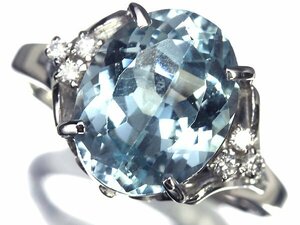 OG10210T【売り切り】新品【RK宝石】≪Topaz≫ 極上ブルートパーズ 大粒5.61ct 極上ダイヤモンド Pt900 高級リング ダイヤ