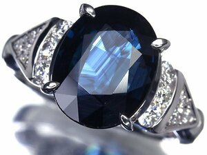 ML10938SS【売り切り】新品仕上【RK宝石】ジュエリーマキ 上質サファイア 特大4.12ct!! 極上ダイヤモンド Pt850 高級リング ダイヤ