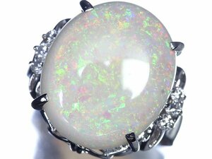 OU8668S【売り切り】新品【RK宝石】≪opal≫ 魅惑の遊色!!! 極上オパール 特大6.94ct!!! 極上ダイヤモンド Pt900 高級リング ダイヤ