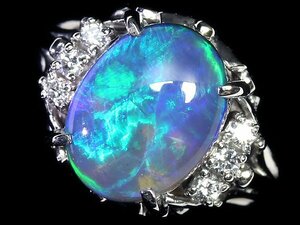 VG11725SS【1円～】新品【RK宝石】≪opal≫ 神秘の宝石!! 上質ブラックオパール 大粒1.57ct!! 極上ダイヤモンド Pt900 高級リング ダイヤ