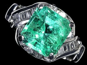 KR11701SS[1 jpy ~] new goods [RK gem ]{Emerald} beautiful teli gloss!! finest quality emerald large grain 1.49ct!! finest quality diamond Pt900 high class ring diamond 