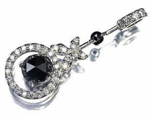 MM11715SS[1 jpy ~] new goods [RK gem ] extra-large black diamond Monde 2.03ct clear diamond 0.6ct side stone black diamond K18WG high class pendant head 