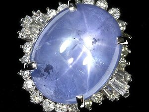 IIL11692SS[1 jpy ~] new goods [RK gem ] fine quality non heating Star sapphire extra-large 11.6ct!! finest quality diamond total total 0.69ct Pt900 super high class ring diamond 