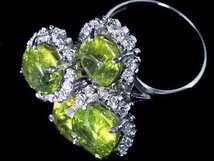 IKM11687SS【1円～】新品【RK宝石】《Sphene》極上スフェーン 大粒 4石 総計13.51ct!! 極上ダイヤモンド 1.16ct Pt900 超高級リング ダイヤ_画像5