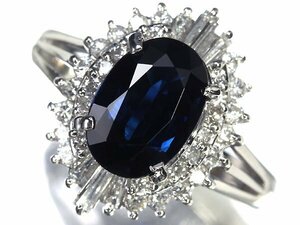 KK11694SS[1 jpy ~] new goods [RK gem ]{Sapphire} fine quality sapphire large grain 1.93ct!! finest quality diamond total total 0.51ct Pt900 high class ring diamond 