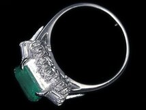 III11488T【1円～】新品仕上【RK宝石】≪Emerald≫ 極上エメラルド 特大3.33ct!! 極上ダイヤモンド Pt900 超高級リング ダイヤ_画像5