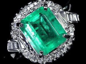 UR11284S[1 jpy ~] new goods [RK gem ]{Emerald}teli. exist brilliancy!! fine quality emerald large grain 2.13ct!! finest quality diamond Pt900 high class ring diamond 