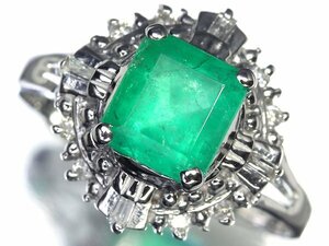 MI11639T[1 jpy ~] new goods [RK gem ]{Emerald} color vivid brilliancy!! fine quality emerald large grain 1.00ct!! finest quality diamond K18WG high class ring diamond 