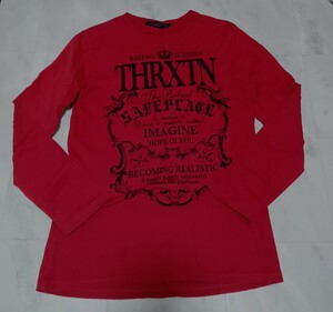 THRUXTON 赤　レッド　長袖Ｔシャツ　ロンＴ Lサイズ　トップス カットソー