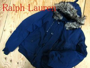 ★ラルフローレン RalphLauren★メンズ N-2Bモチーフ フェイクファーフーディ ダウンジャケット★R60519064A