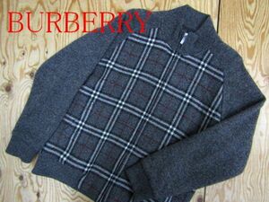 * Burberry BURBERRY* men's front noba check wool knitted Zip jacket *R60526074A