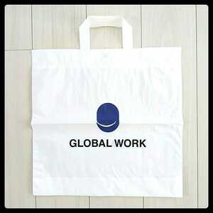 GLOBAL WORK★グローバルワーク★ビニール ショップ袋 ショ袋 大★送料140円 白 ホワイト