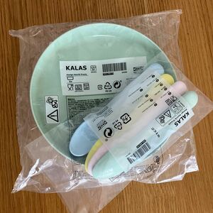 IKEA kalas カラース　プレート6枚　スプーン4本セット〈未使用品〉