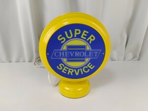 CHEVROLET SUPER SERVICE 電気スタンド 電飾スタンド 看板 インテリア