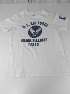 ヒューストン HOUSTON U.S.AIR FORCE 半袖Tシャツ サイズ M メンズ ホワイト 白 古着 アメカジ