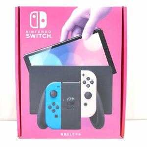 FUR【中古】タバコ臭・ダメージ有 完備品 NINTENDO SWITCH 有機ELモデル Joy-Con(L)/(R) ネオンカラー 動作確認済【034-240523-CH-02-FUR】