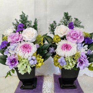 一対仏花プリザーブドフラワーお手入れ不要