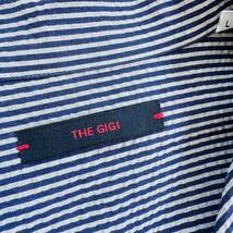 極美品【未使用級】THE GIGI ザ ジジ シアサッカー　ストライプ　ワークシャツ　L ジャケット カバーオール_画像3
