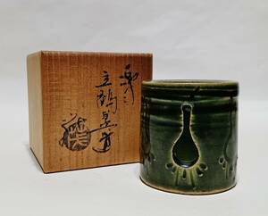 ★旧家蔵出/楽 立鶴蓋置 在銘 茶器 煎茶道具 茶道//時代物★