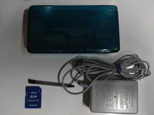 [ operation verification settled ]① Nintendo 3DS body aqua blue memory touch pen charger set 