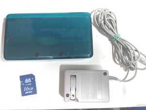 [ operation verification settled ]② Nintendo 3DS body aqua blue memory charger set 