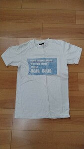 ブルーブルー BLUE BLUE Tシャツ カットソー 半袖 クルーネック ホワイト　2 M　希少　ロゴ　送料無料