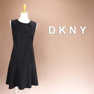 半額セール★新品 DKNY 8/11号 ダナキャラン 黒 Aライン ワンピース パーティドレス ブラック 結婚式 二次会 披露宴 フォーマル 華42HH2209