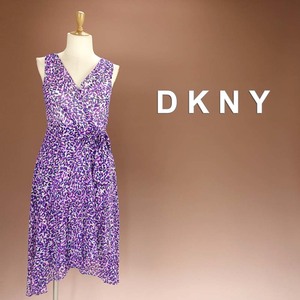 半額セール★新品 DKNY 14/19号 ダナキャラン 白 紫 青 カシュクール風 ワンピース パーティドレス 大きいサイズ 結婚式 二次会 凛41QQ0208