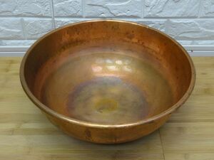  present condition goods copper made bowl diameter 39cm height 15cm weight 2.4kg cooking for ball vessel 