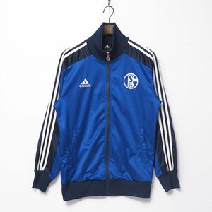 TH0572□アディダス/adidas*シャルケ04*スリーストライプス*トラックジャケット/ジップアップブルゾン/ジャージ*メンズ*L