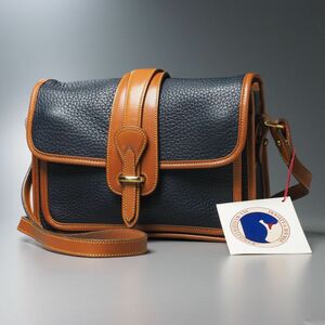 GQ0130◎デッドストック USA製 90's Dooney & Bourke ドゥーニー＆バーク R125 Equestrian レザー ショルダーバッグ 鞄 Small East West