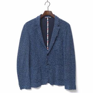 TH5776v Italy made *KOON/ Kuhn * men's 48* cotton knitted jacket tailored jacket blaser * navy series 