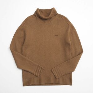 TH1941□定価20,900円*ラコステ/LACOSTE*ワニ*ワッペン*縮絨ウール*長袖*タートルネックセーター*ブラウン系/茶系*メンズ*sizeFR3