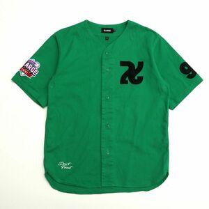 TG7981▽X-LARGE エクストララージ*メンズM*BASEBALL SHIRT*半袖シャツ ベースボールシャツ グリーン 01201302