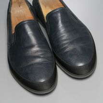 MG0689//*プラダ/PRADA*メンズ9/レザースリッポン/スニーカー/ローカット/バブーシュ/アンコンシューズ/靴/紺/ネイビー_画像5