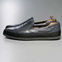 MG0689//*プラダ/PRADA*メンズ9/レザースリッポン/スニーカー/ローカット/バブーシュ/アンコンシューズ/靴/紺/ネイビー_画像3